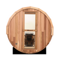 Blisspod | Prague | Canadian Red Cedar Outdoor Steam Barrel Sauna | Full Glass Back