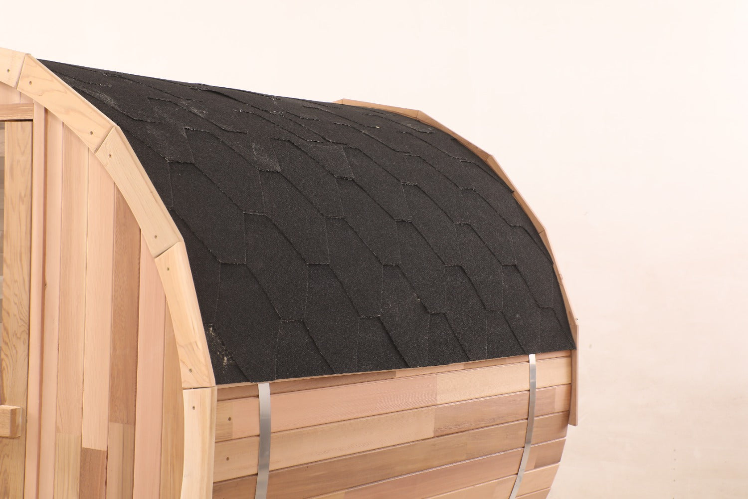 Blisspod | Prague | Canadian Red Cedar Outdoor Steam Barrel Sauna | Full Glass Back